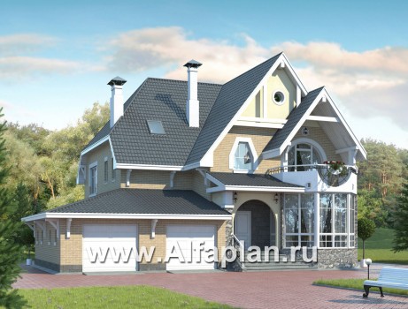 «Белый ветер» - проект двухэтажного дома с мансардой, с эркером, гараж на 2 авто, в стиле модерн - превью дополнительного изображения №1
