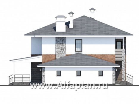 «Сектор счастья» - современный проект двухэтажного дома, для большой семьи, с гаражом - превью фасада дома