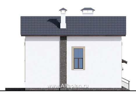 «Каюткомпания» - проект двухэтажного дома для небольшой семьи, с гаражом на 1 авто - превью фасада дома