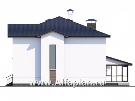 «Выбор» - проект двухэтажного дома, с террасой и с гаражом, в современном стиле, с комфортной планировкой - превью фасада дома