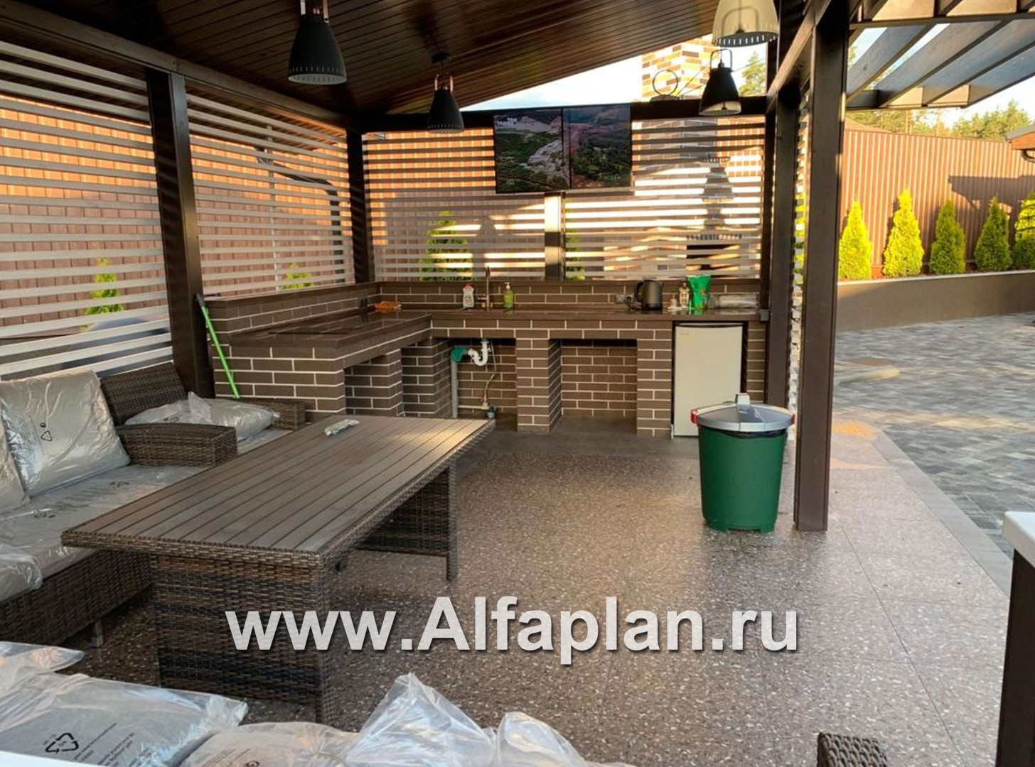 Проекты домов Альфаплан - Современная элегантная беседка (летняя кухня) - дополнительное изображение №6