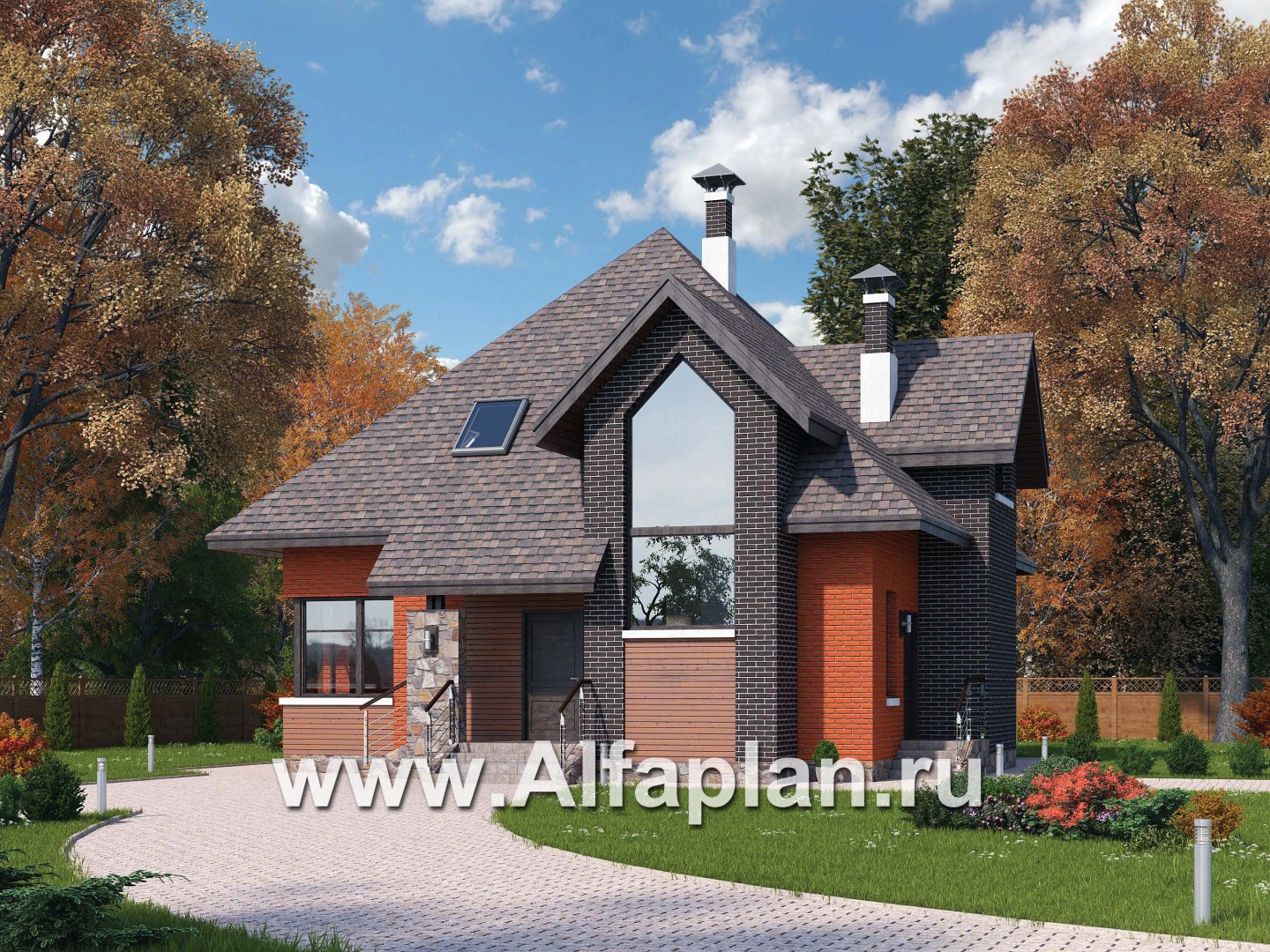 Проекты домов Альфаплан - «Орион» - эффектный современный дом - основное изображение
