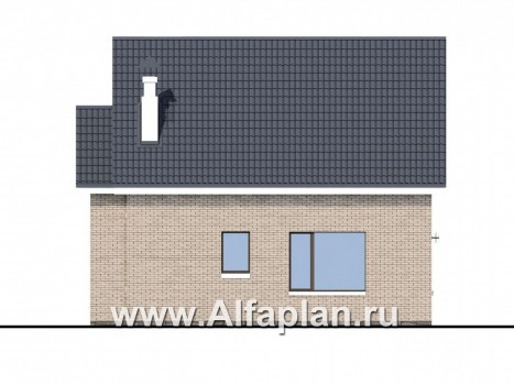 «Сапфир» - проект двухэтажного дома с мансардой, с панорамным остеклением в современном стиле - превью фасада дома