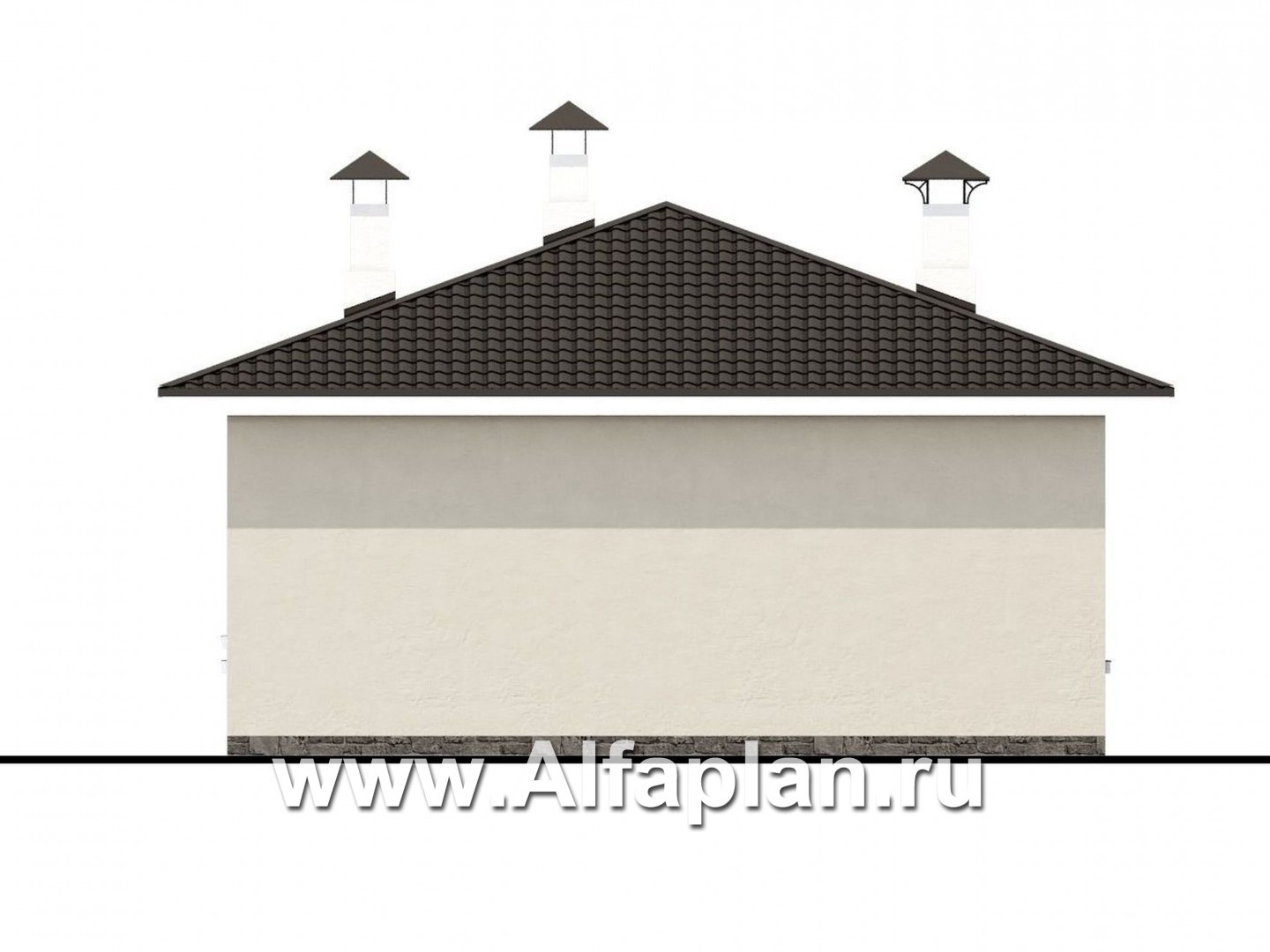 Проекты домов Альфаплан - «Мелета» - уютный одноэтажный дом с тремя спальнями - изображение фасада №4