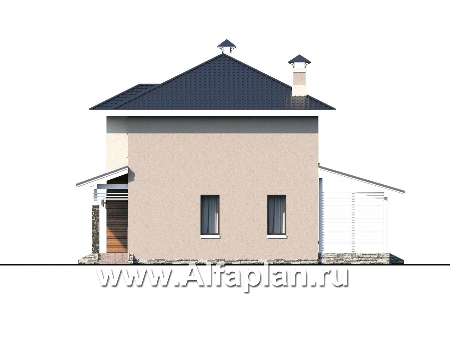 Проекты домов Альфаплан - «Сердцеед» - оригинальный и компактный коттедж - изображение фасада №2