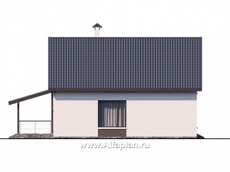 «Арс» - проект двухэтажного дома с мансардой, с террасой, в современном стиле для узкого участка - превью фасада дома