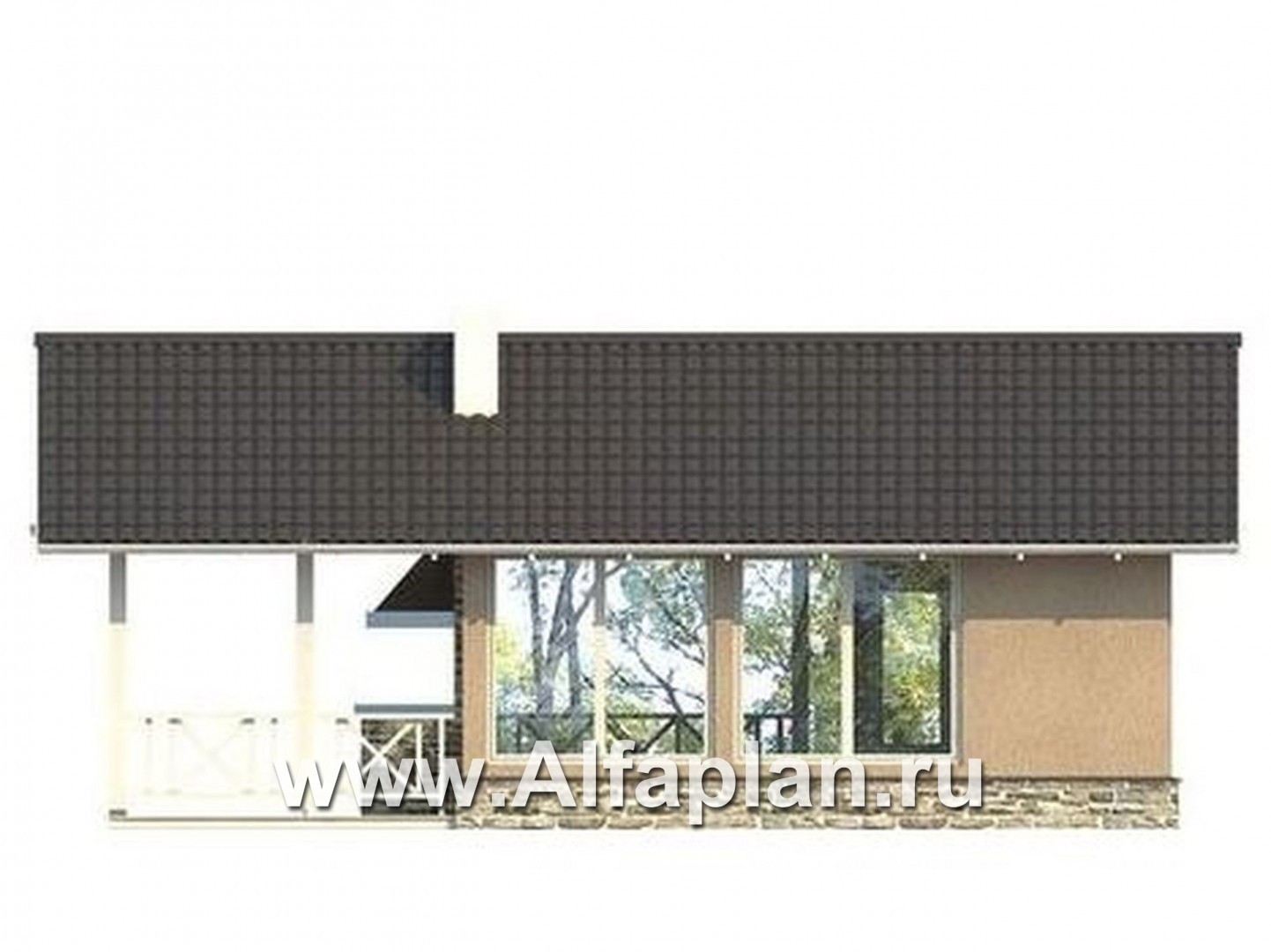 Проекты домов Альфаплан - Проект садовой беседки - изображение фасада №3
