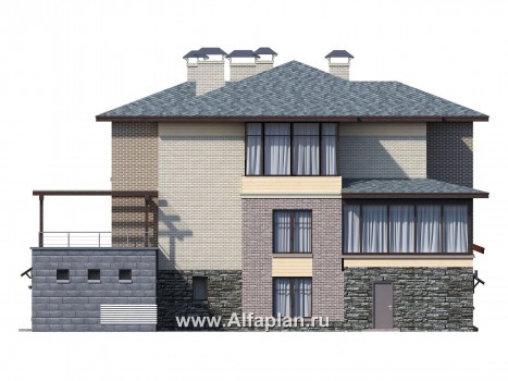 «Амур» - трехэтажный особняк с гаражом и бассейном - превью фасада дома