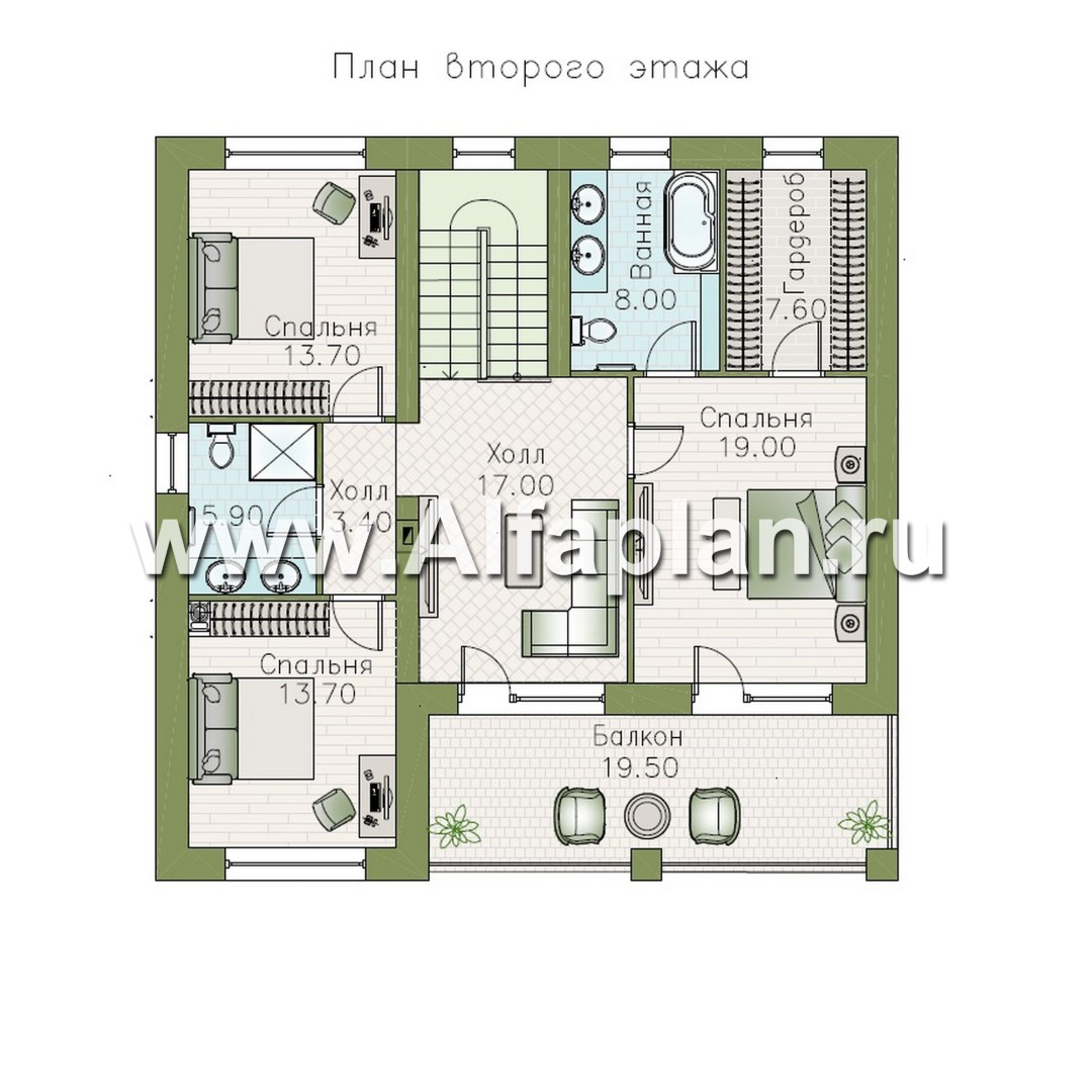Проекты домов Альфаплан - "Римские каникулы" - проект дома в классическом стиле - план проекта №3