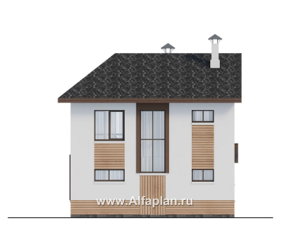 Проекты домов Альфаплан - "Бессер" - проект рационального каркасного дома, строить быстро, жить - удобно - превью фасада №4