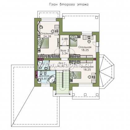 Проекты домов Альфаплан - «Агент 007» - особняк для динамичных людей - превью плана проекта №2