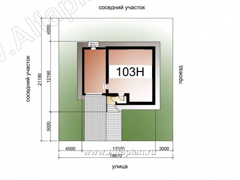 Проект дома с мансардой из газобетона «Оптима», планировка 3 спальни, с гаражом - превью дополнительного изображения №2