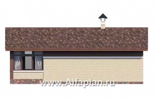 Проекты домов Альфаплан - Дом для отдыха (баня) для небольшого  участка - превью фасада №4