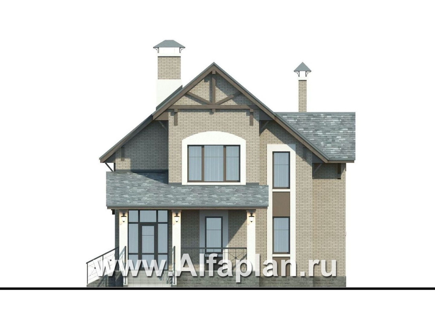 Проекты домов Альфаплан - «Белая ночь»- дом с компактным и комфортным планом - изображение фасада №1