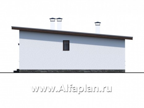 Проекты домов Альфаплан - «Бета» - каркасный дом с односкатной кровлей - превью фасада №2