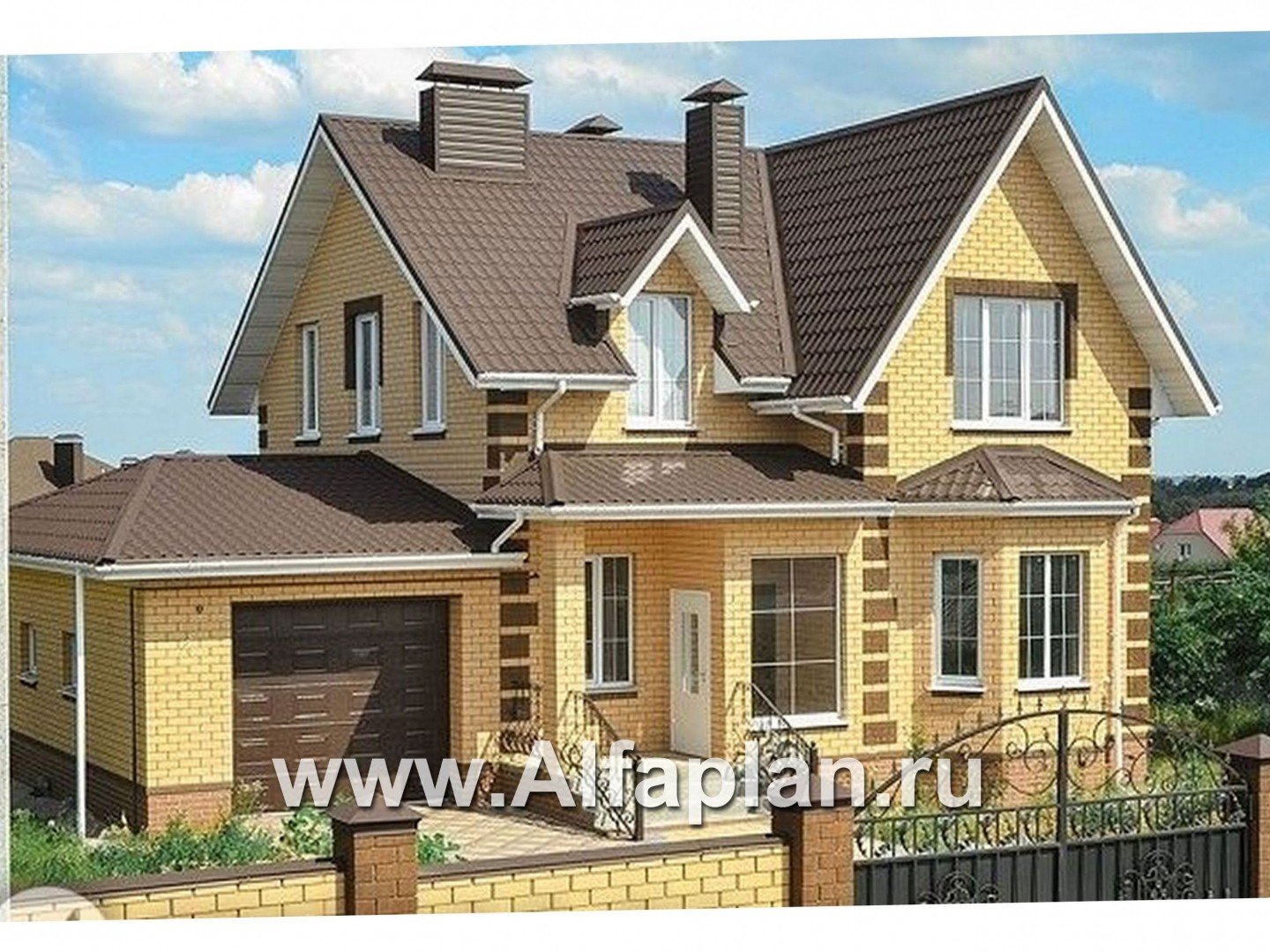 Проекты домов Альфаплан - «Стелла» - компактный дом с гаражом для маленького участка - дополнительное изображение №3