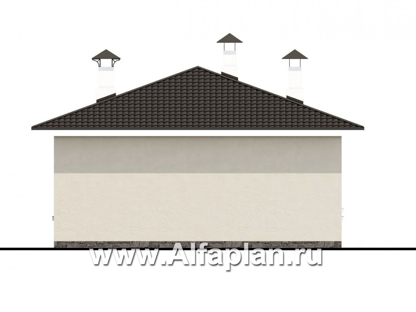 Проекты домов Альфаплан - «Мелета» - уютный одноэтажный дом с тремя спальнями - изображение фасада №4