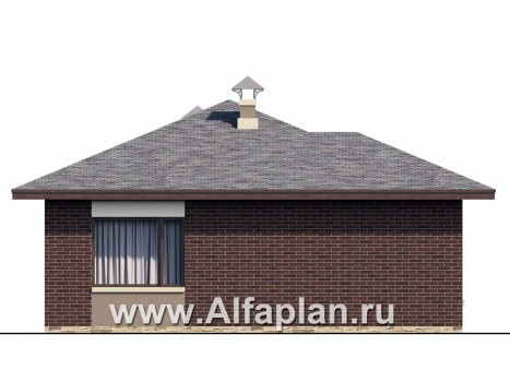 Проекты домов Альфаплан - «Дега» - стильный, компактный дачный дом из газобетона - превью фасада №3