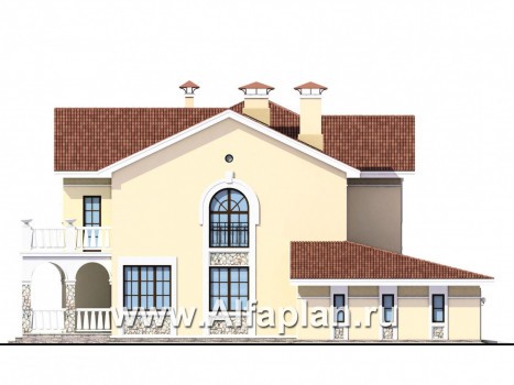 «Строганов» - проект двухэтажного дома, с гаражом на 2 авто, в классическом стиле - превью фасада дома